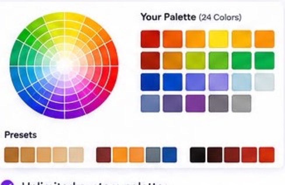 Custom palette selector preview