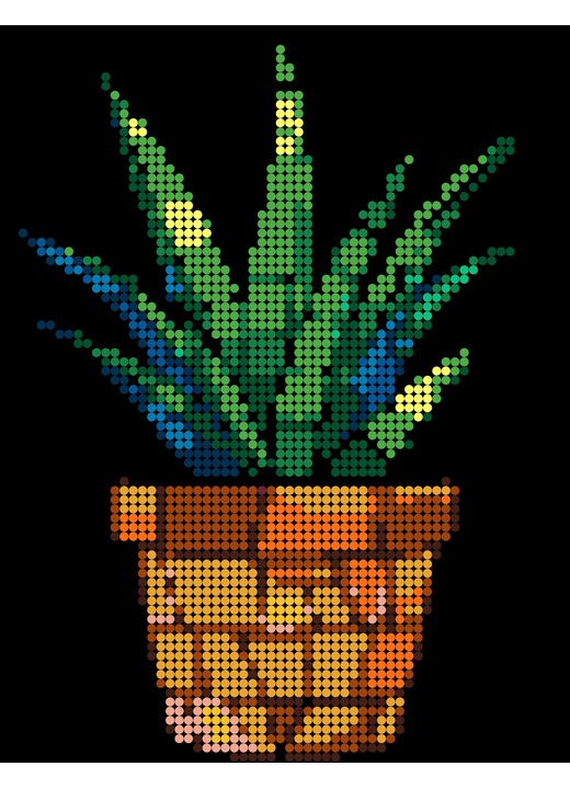 Color-by-number aloe vera image