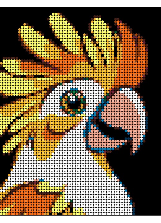 Color-by-number cockatoo image