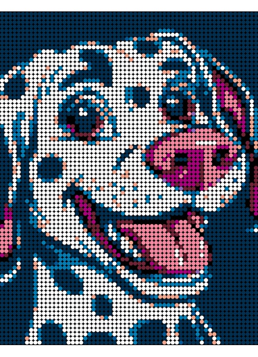 Color-by-number dalmatian image