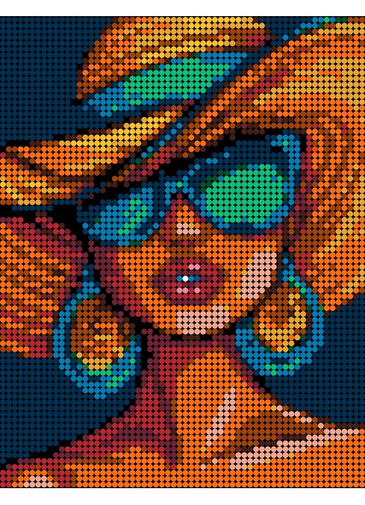 Color-by-number elegant lady image