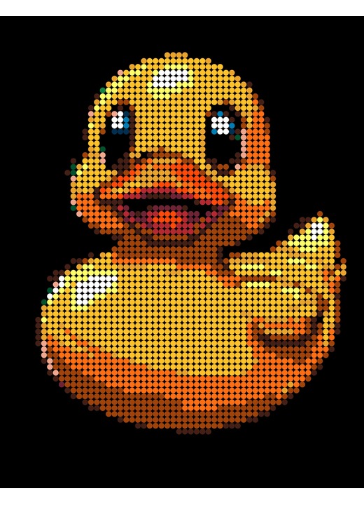 Color-by-number rubber duck image