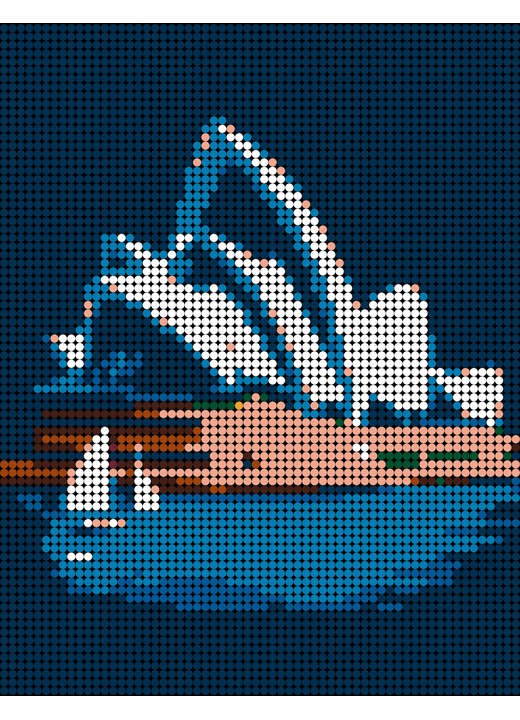 Color-by-number sydney opera house image