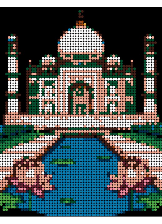 Color-by-number taj mahal image