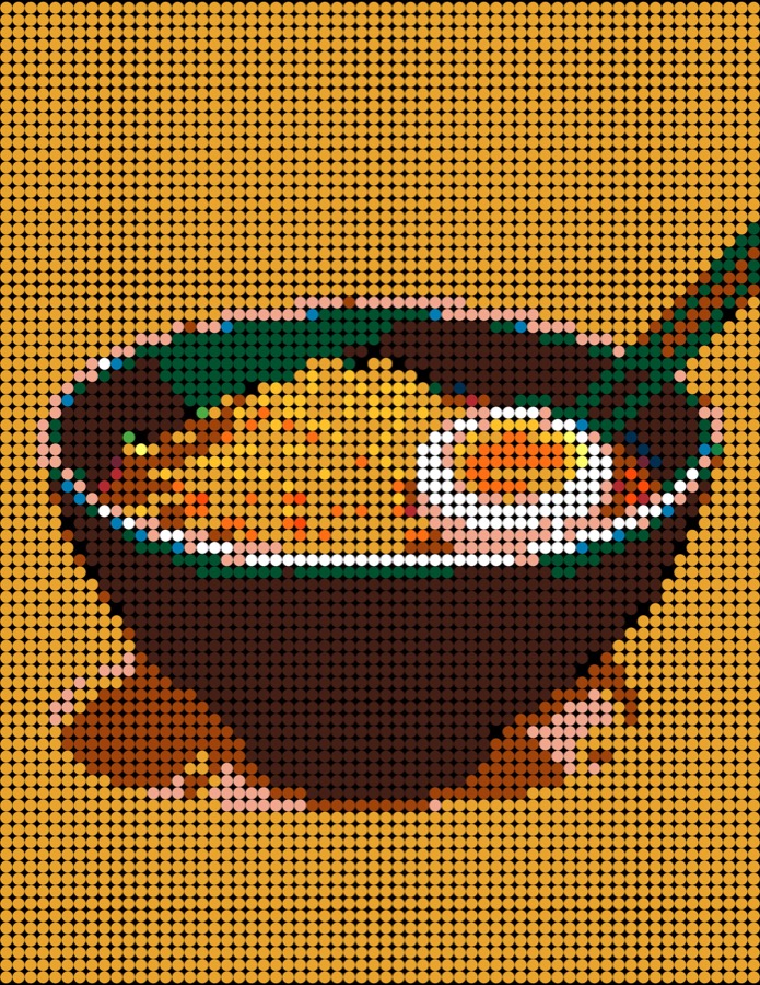 101 Foods color-by-number page