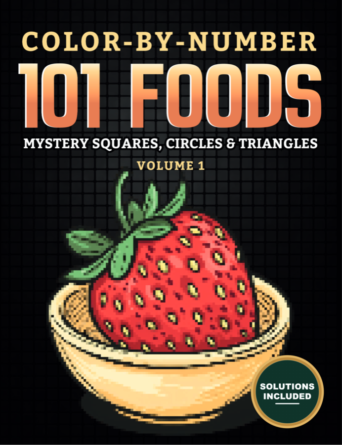 101 Foods color by number book cover