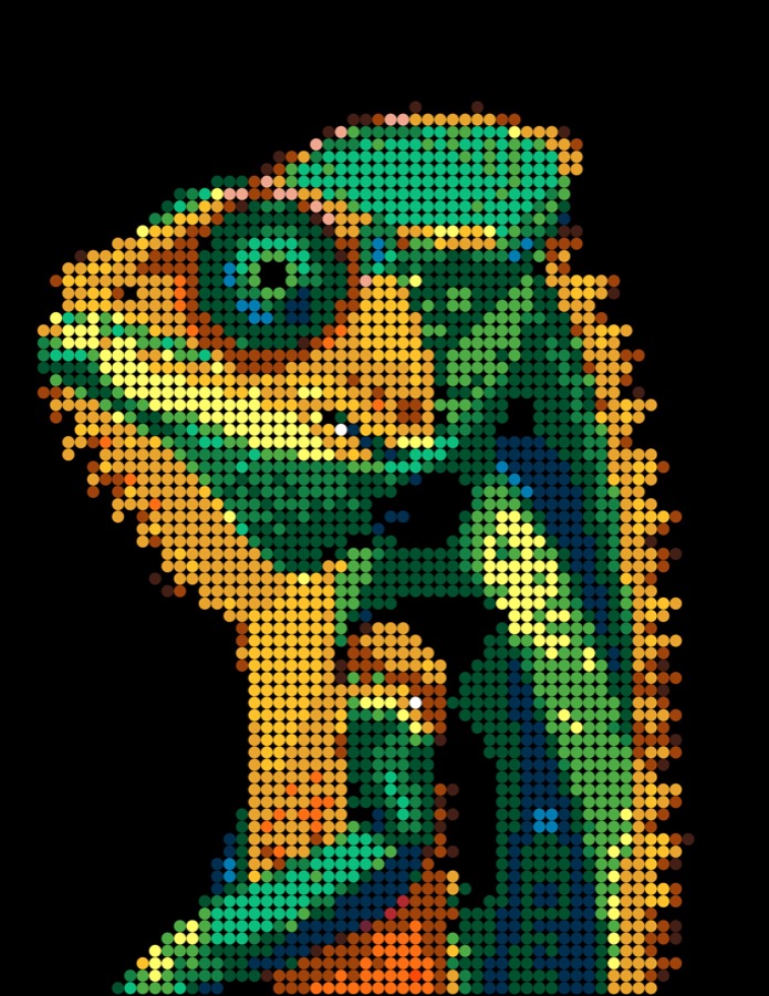 Pixel Animals color-by-number page