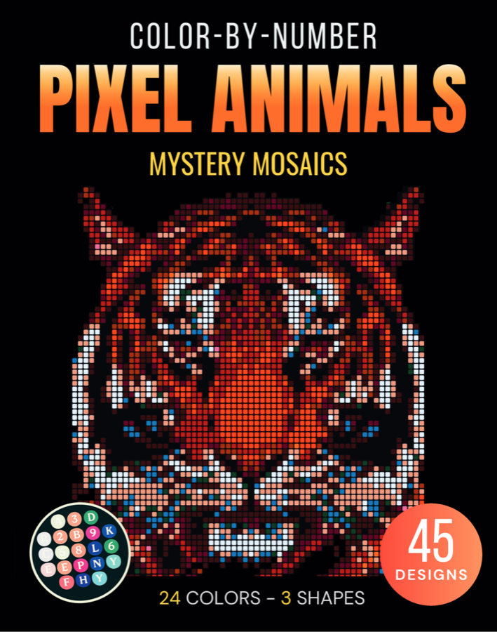 Pixel Animals color by number book cover