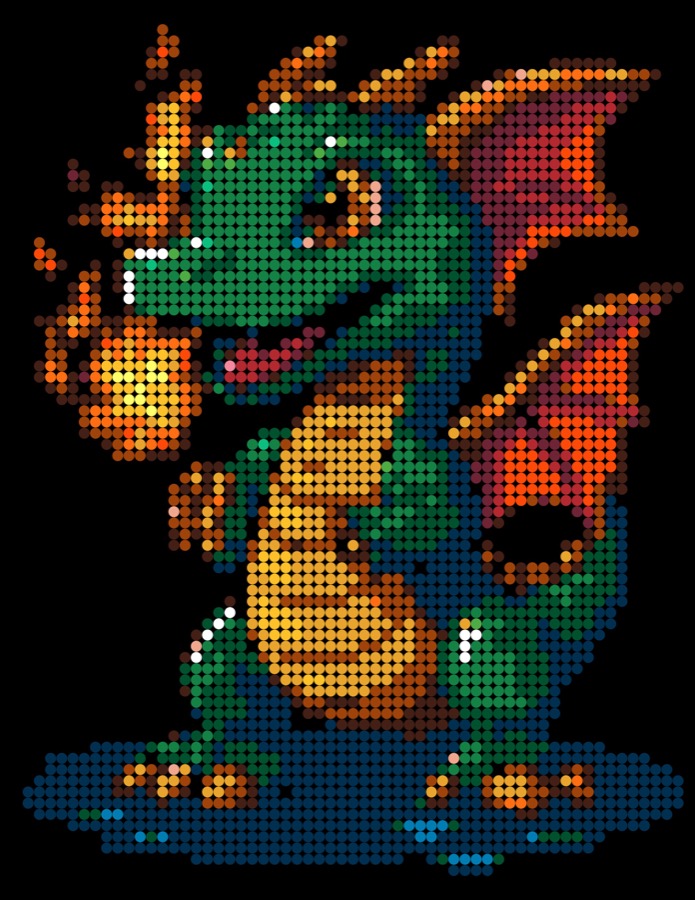 Pixel Beasts color-by-number page