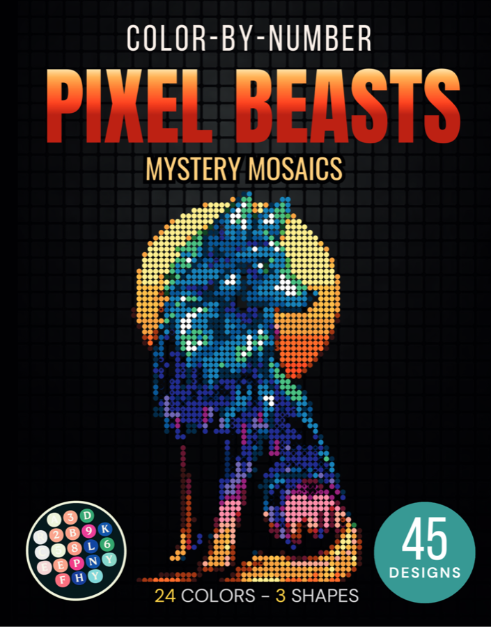 Pixel Beasts color by number book cover