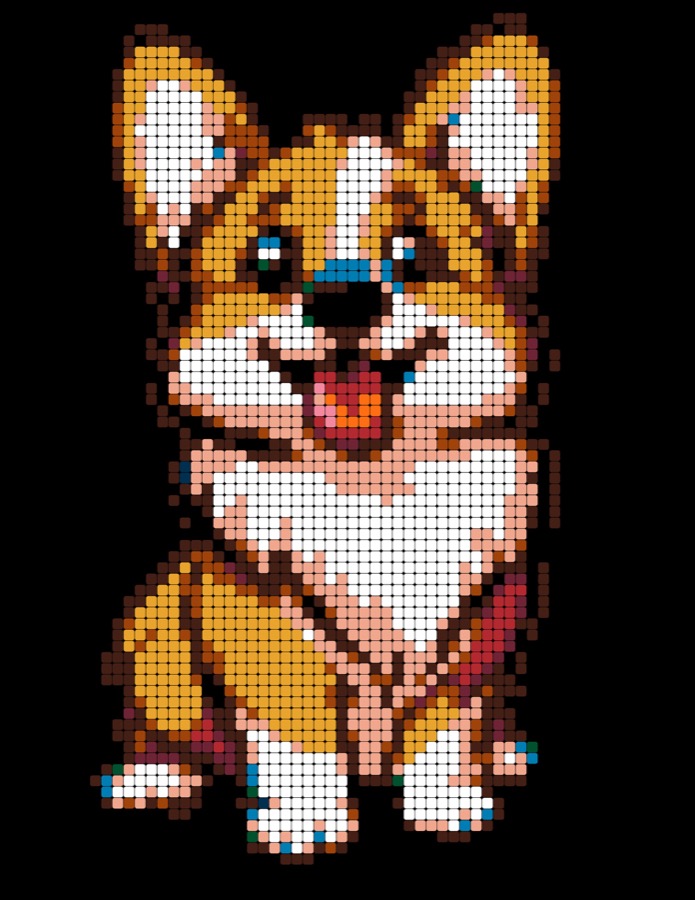 Pixel Cuties color-by-number page