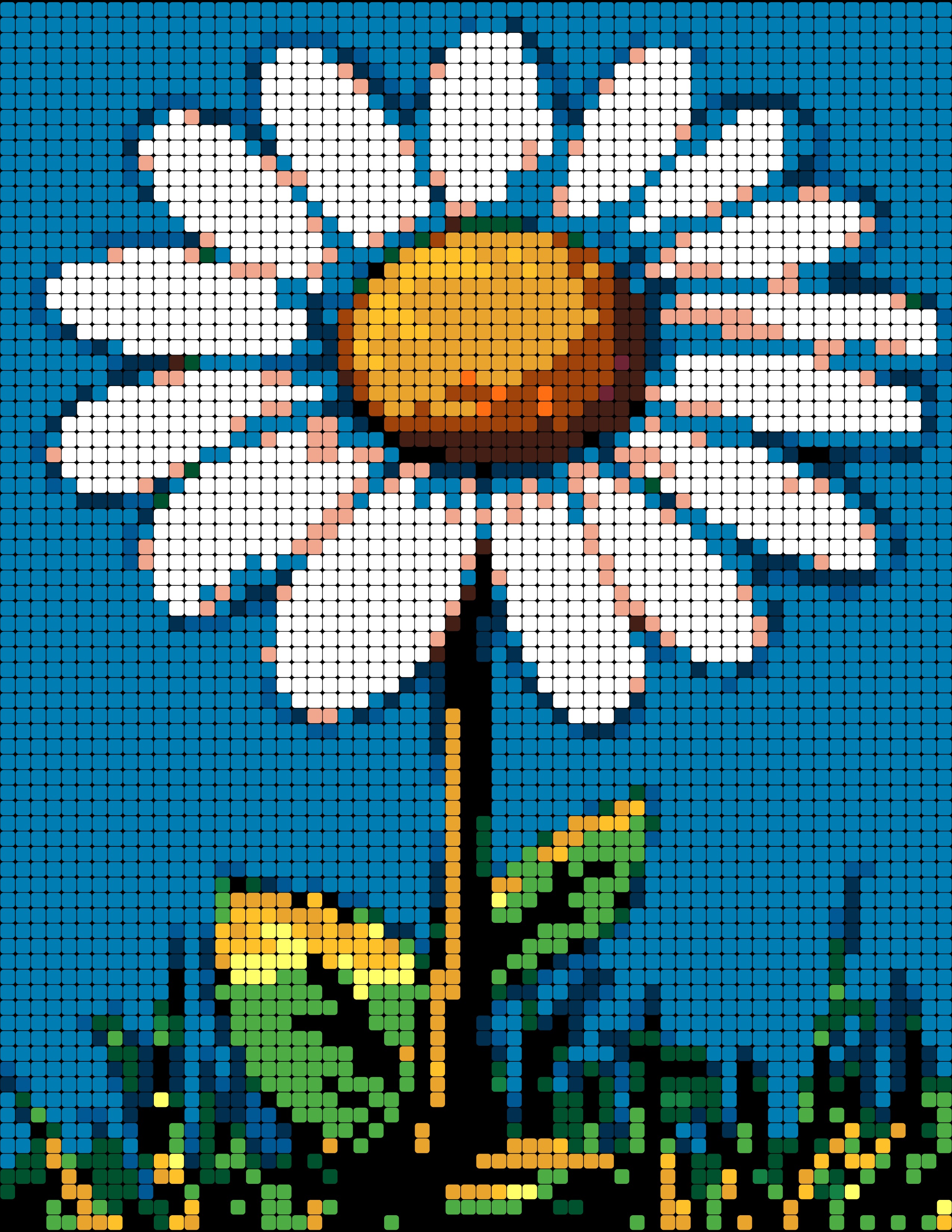 Real interior page from KOKOMA Press 101 Designs — sunflower mosaic