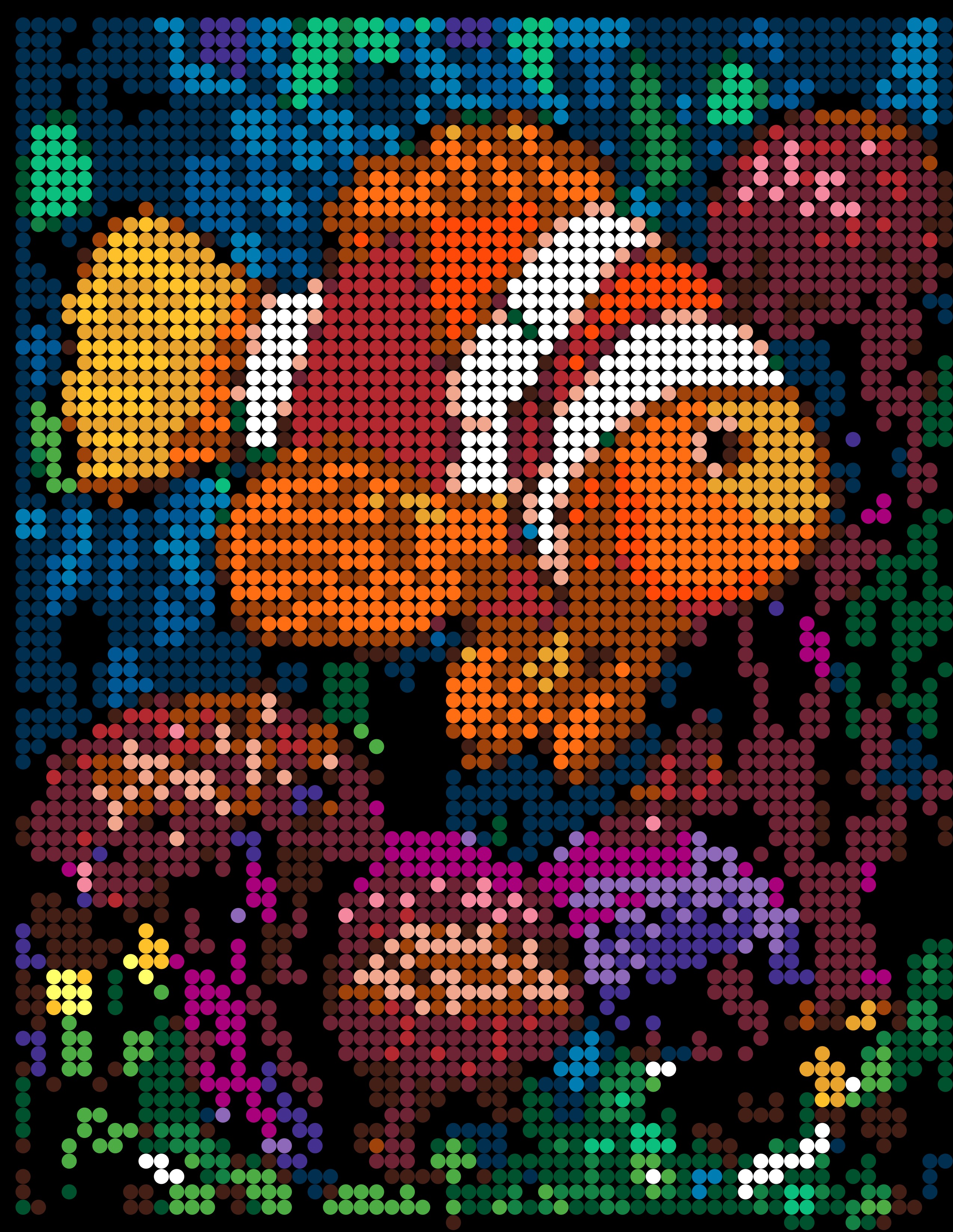 Color-by-number clownfish and coral reef