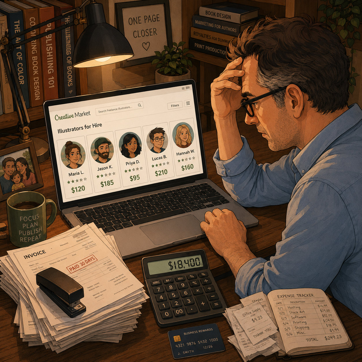Publisher comparing freelance illustrator costs